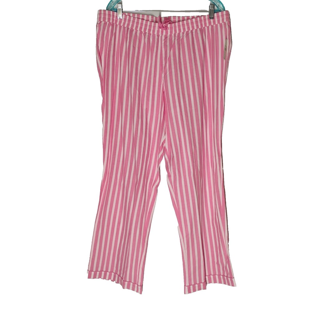 NWT Secret Treasures Womens XL 16/18 Pink White Striped Sleep Pants Light Weight